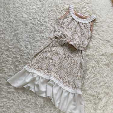 "Like New" Folies 2-way Dress White Beige 36 Lace - image 1