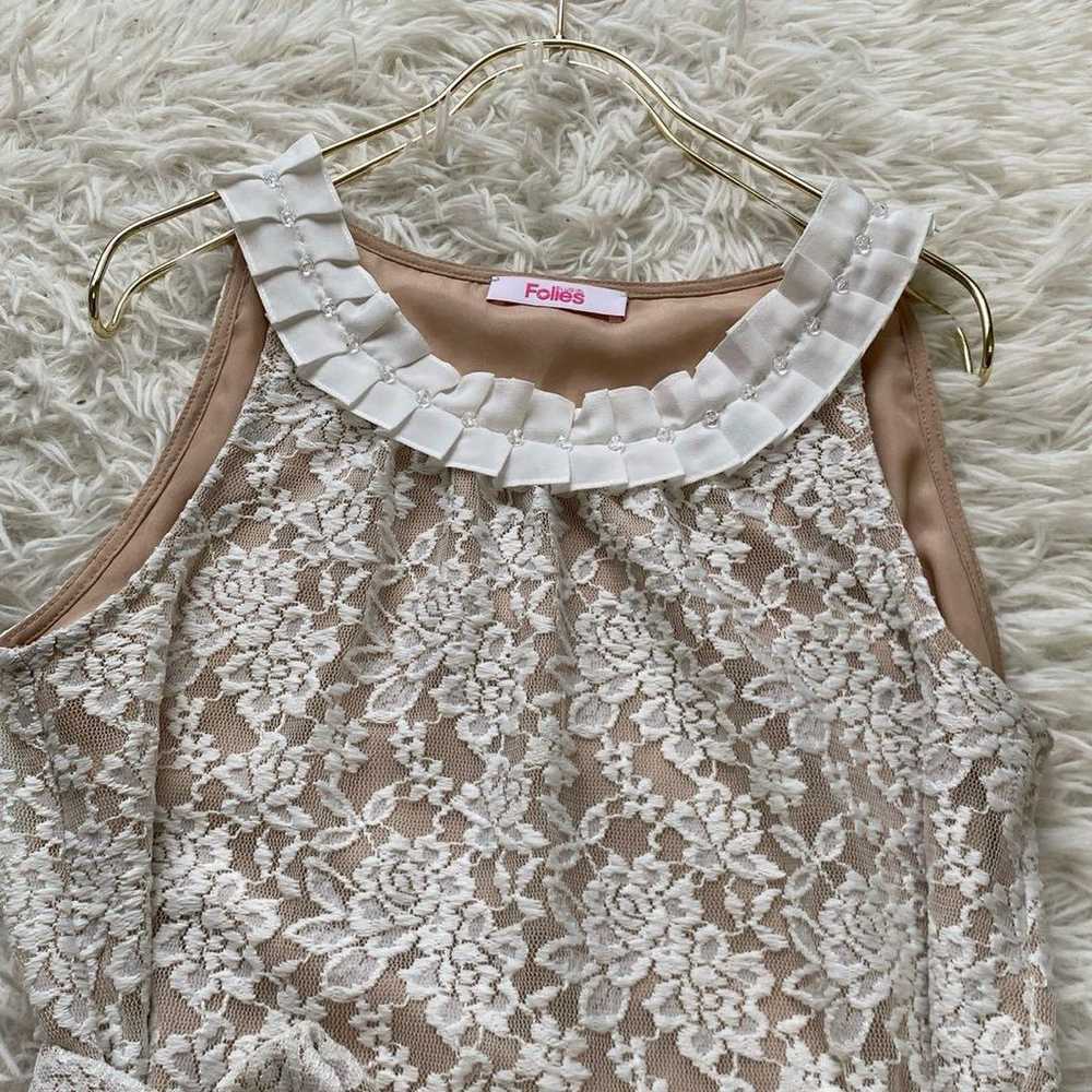 "Like New" Folies 2-way Dress White Beige 36 Lace - image 2