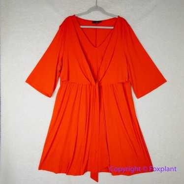 New! Eloquii orange red tie front V neck bell sle… - image 1