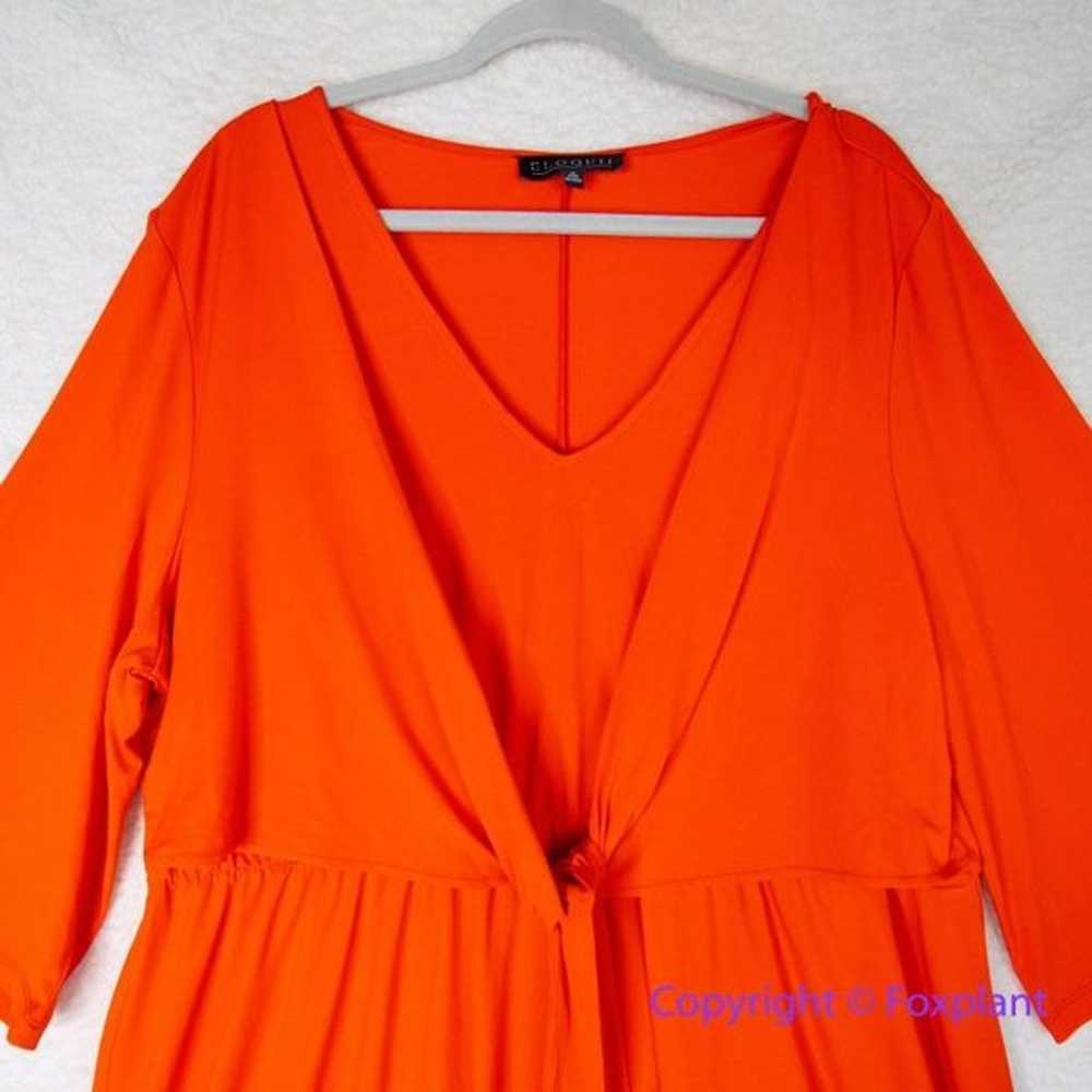 New! Eloquii orange red tie front V neck bell sle… - image 2