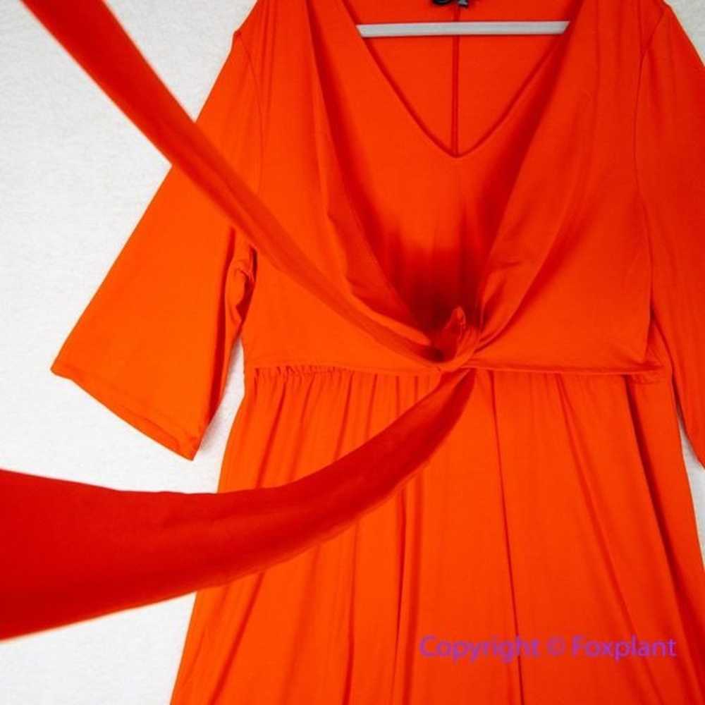 New! Eloquii orange red tie front V neck bell sle… - image 5