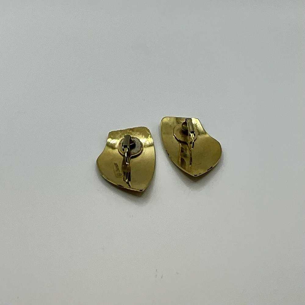 Edgar Berebi Earrings Vintage Signed Red Gold Bla… - image 3