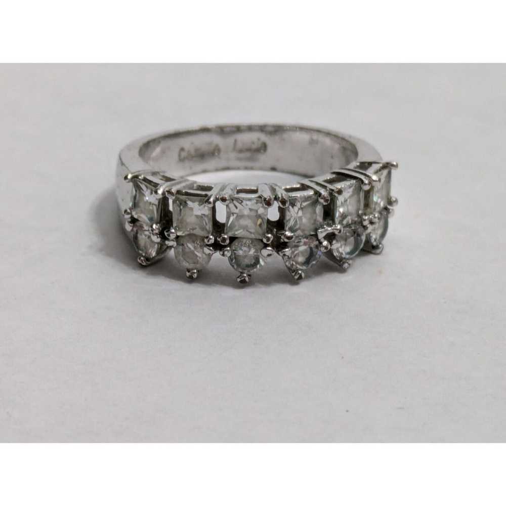 Camilla Lucia Ring Sz 9 Rhinestone Silver Tone Fa… - image 2