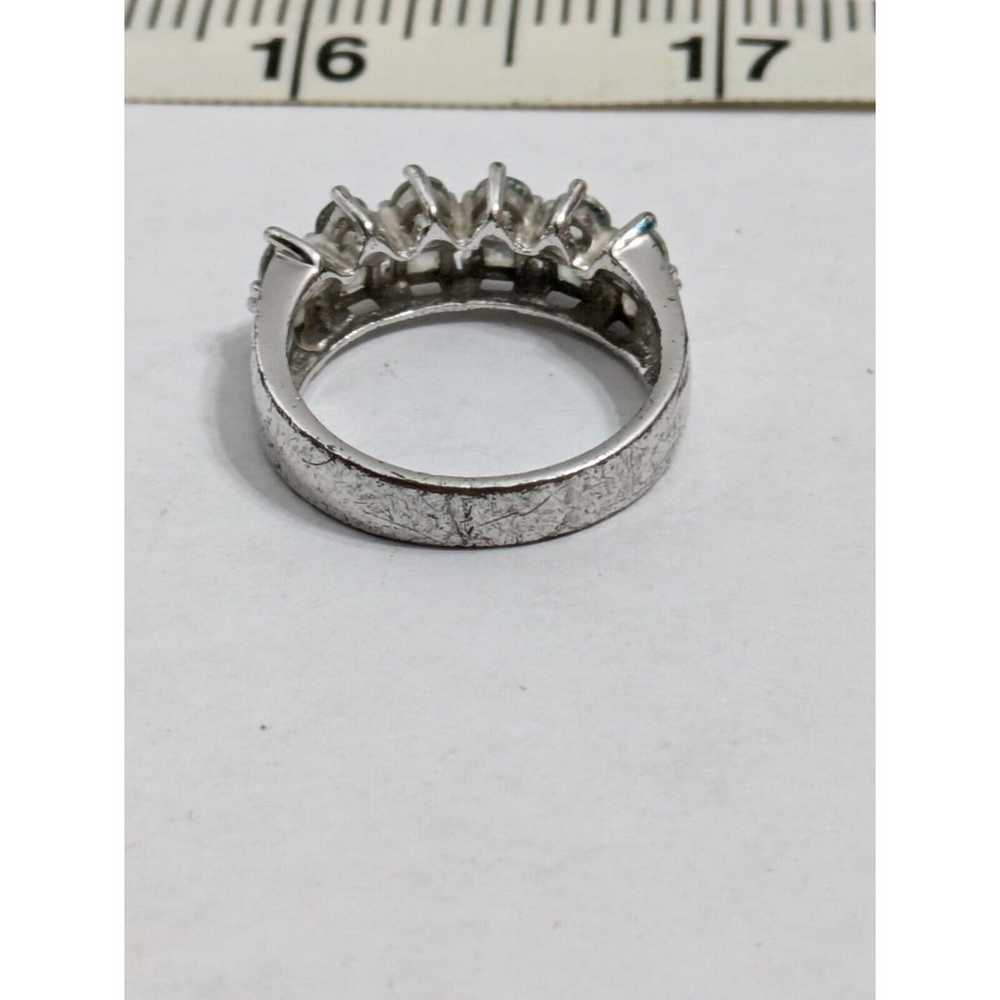 Camilla Lucia Ring Sz 9 Rhinestone Silver Tone Fa… - image 6