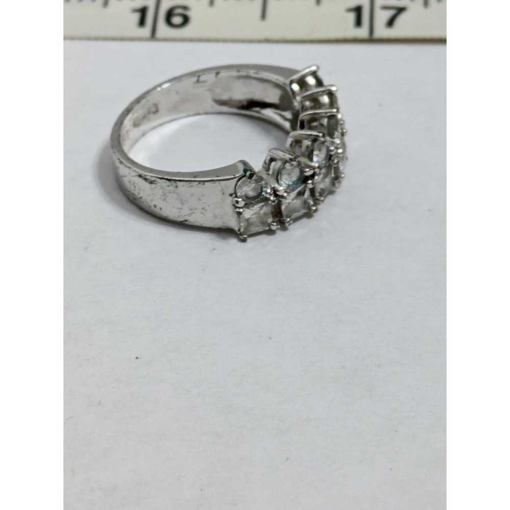 Camilla Lucia Ring Sz 9 Rhinestone Silver Tone Fa… - image 7