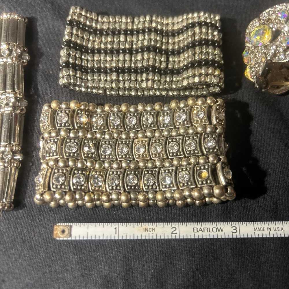 Vintage Rhinestone Stretch Bracelet Lot - image 11