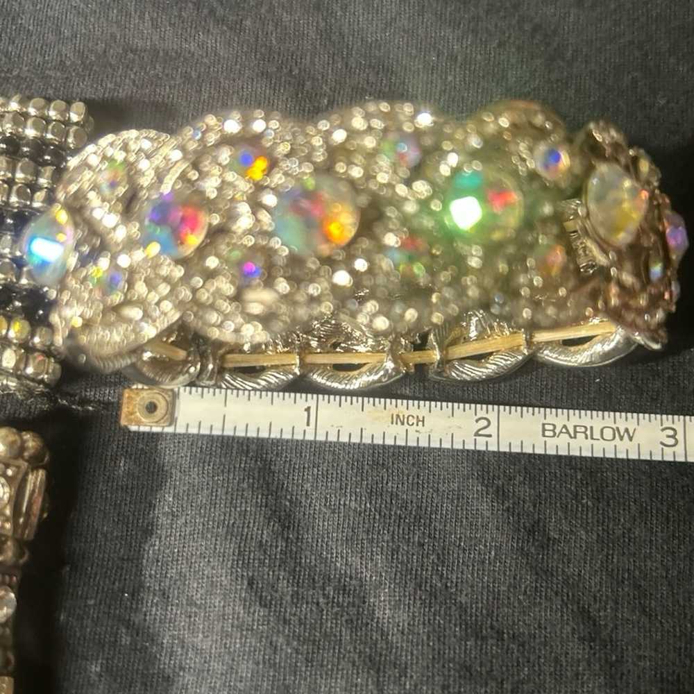 Vintage Rhinestone Stretch Bracelet Lot - image 12