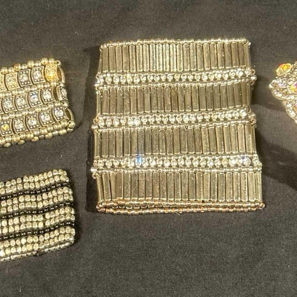 Vintage Rhinestone Stretch Bracelet Lot - image 1