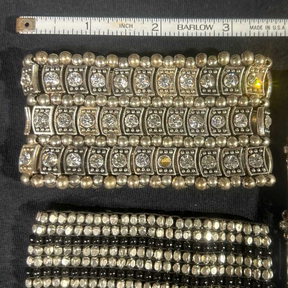 Vintage Rhinestone Stretch Bracelet Lot - image 5