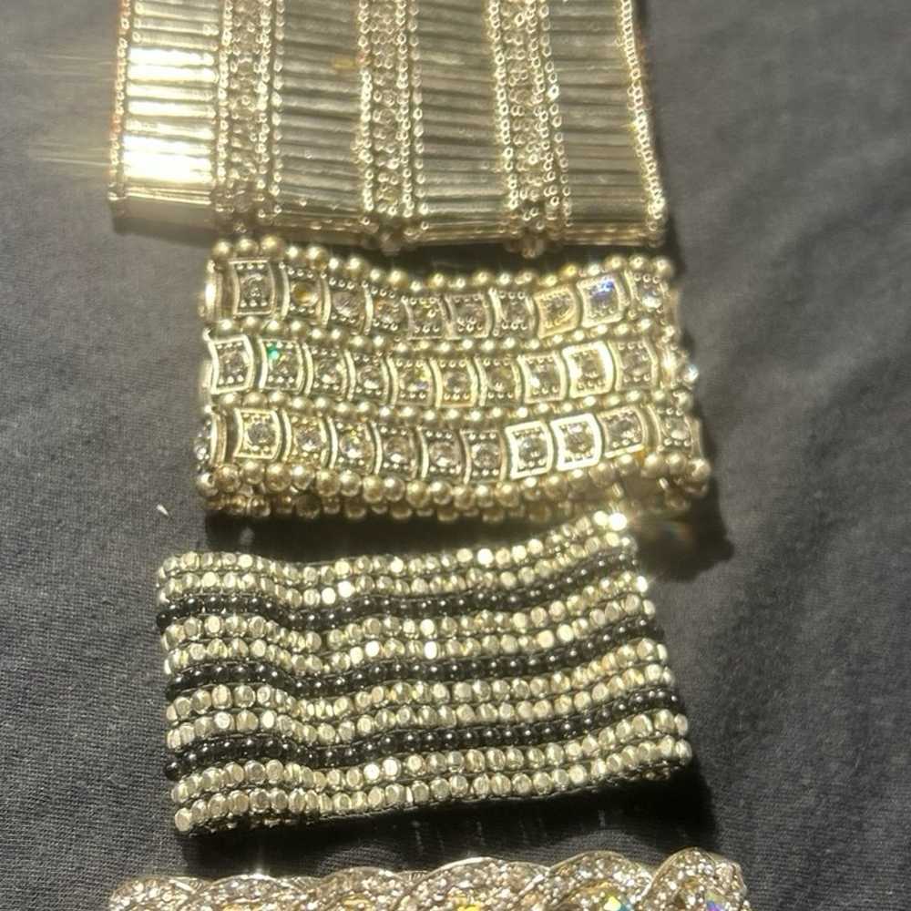 Vintage Rhinestone Stretch Bracelet Lot - image 9