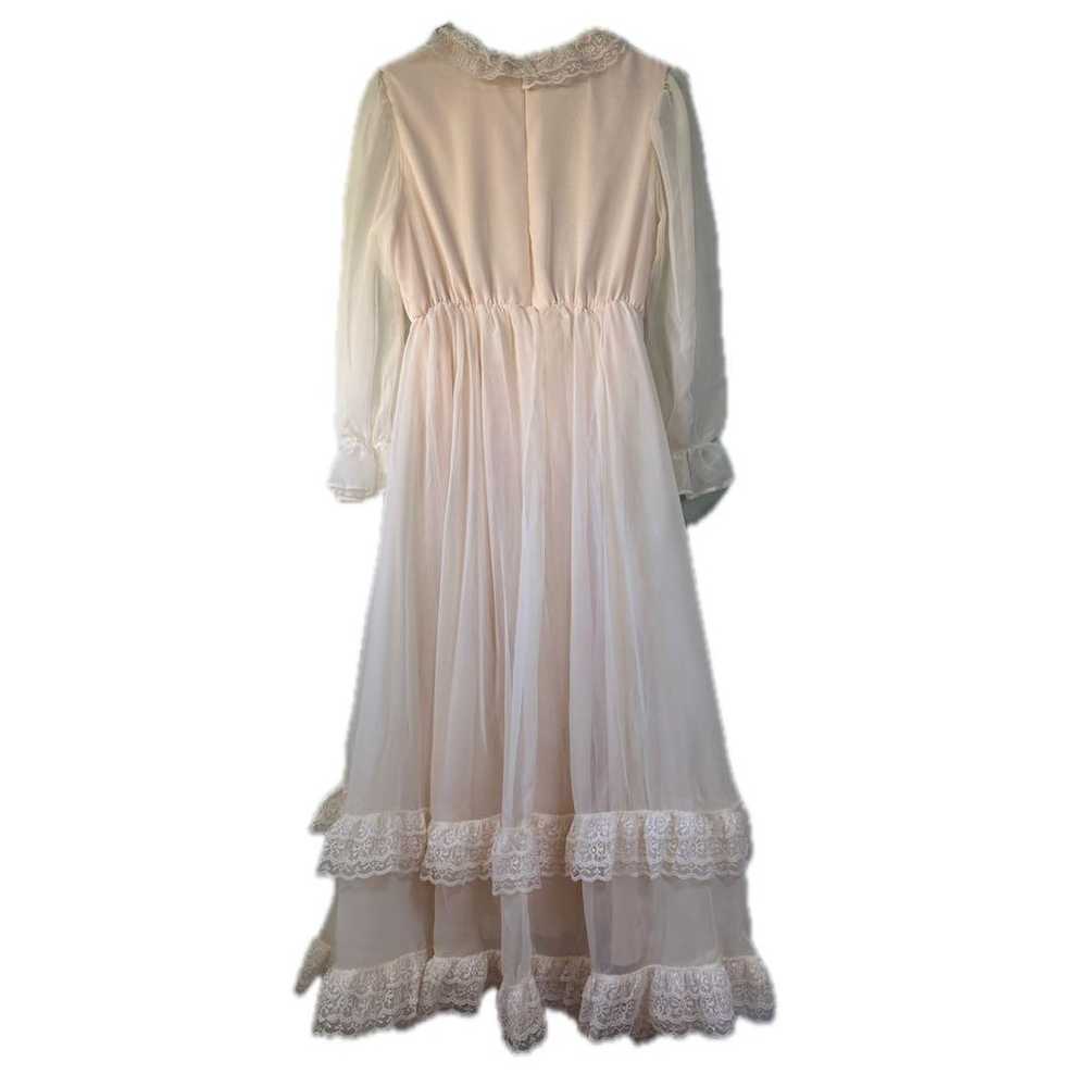 Handmade item: White chiffon long dress, long sle… - image 2