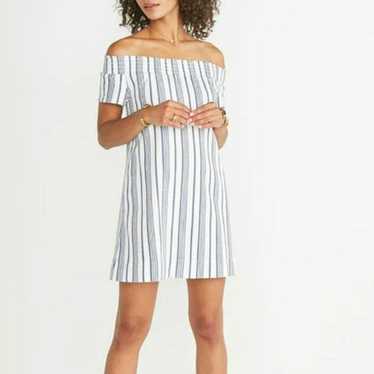 Marine Layer Short Sleeve Off The Shoulder Stripe… - image 1