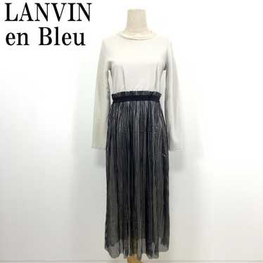 LA4561 Lanvin en Bleu Long Sleeve Pleated Docking… - image 1