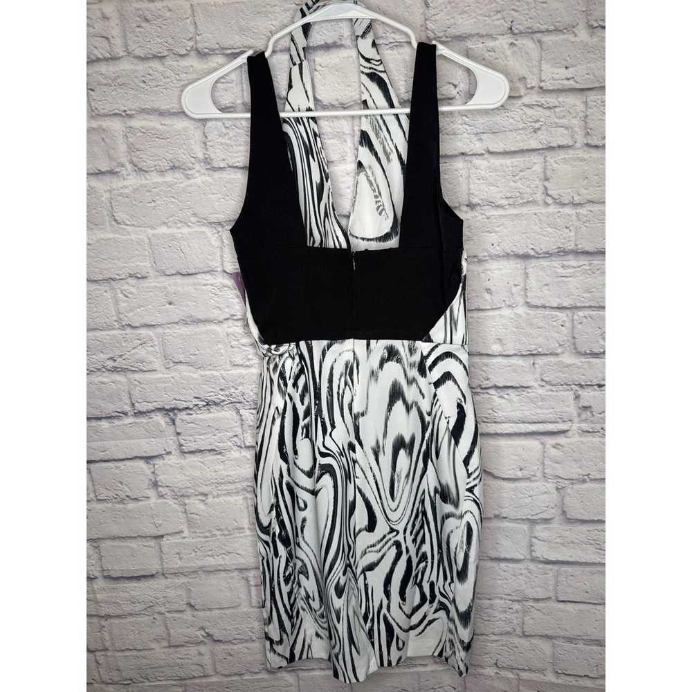 Suboo Black & White Artsy Print Halter Mini Dress… - image 3