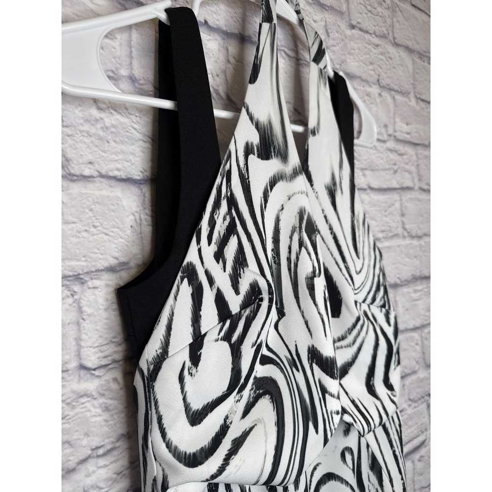 Suboo Black & White Artsy Print Halter Mini Dress… - image 4