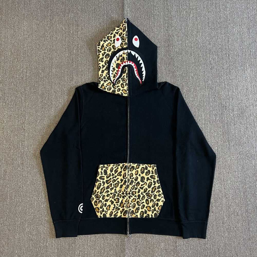 Bape Leopard Camo Shark Full Zip Hoodie - image 1