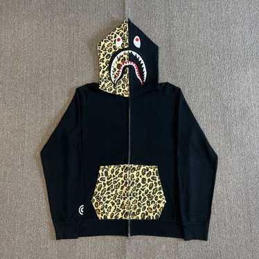 Bape Leopard Camo Shark Full Zip Hoodie - image 1