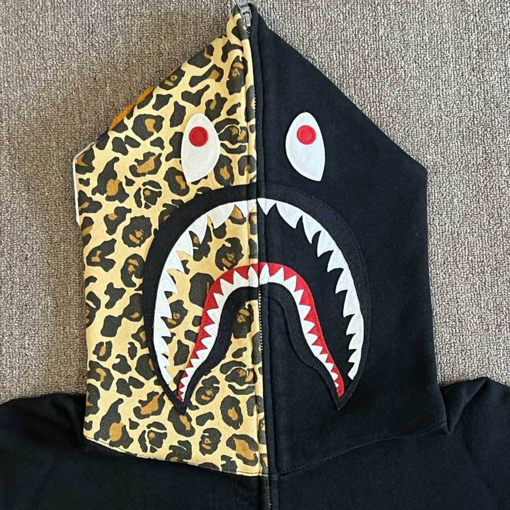 Bape Leopard Camo Shark Full Zip Hoodie - image 3