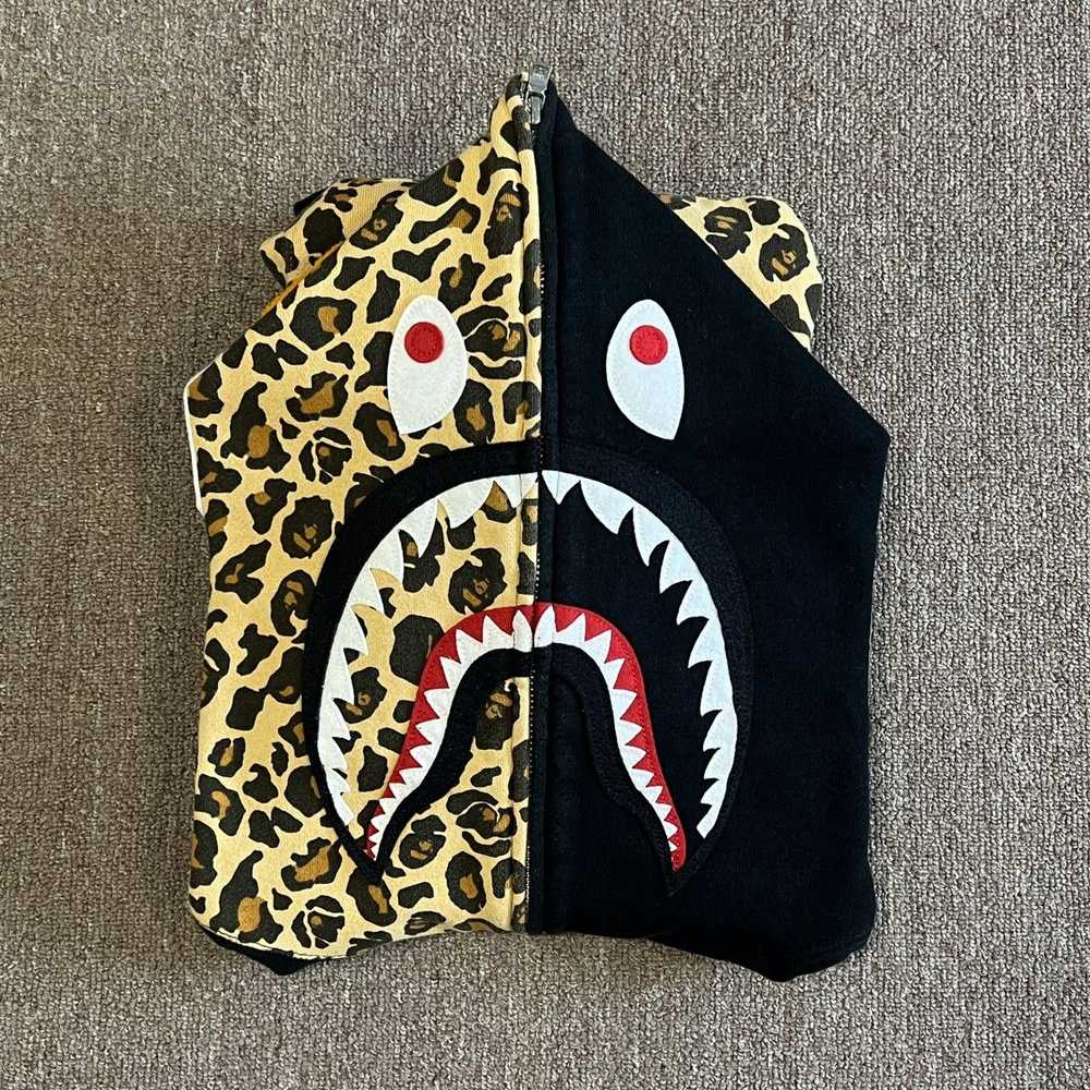 Bape Leopard Camo Shark Full Zip Hoodie - image 6