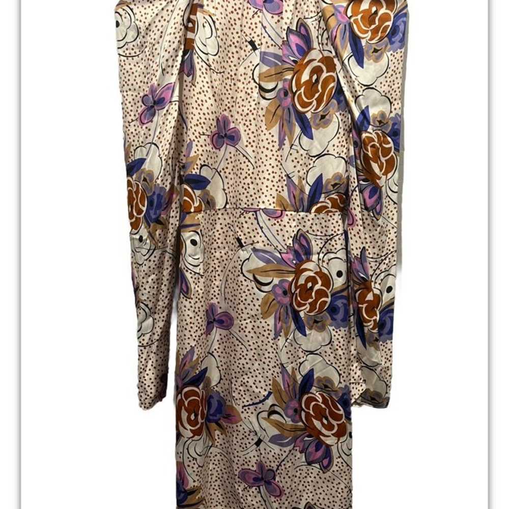 Les Reveries Floral Dot Long Sleeve Wrap Dress Si… - image 7