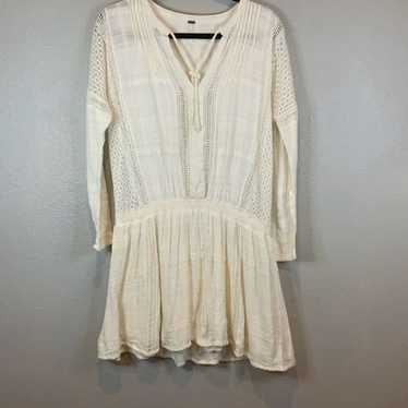 Free People nomad Crocheted Cream Dress Medium