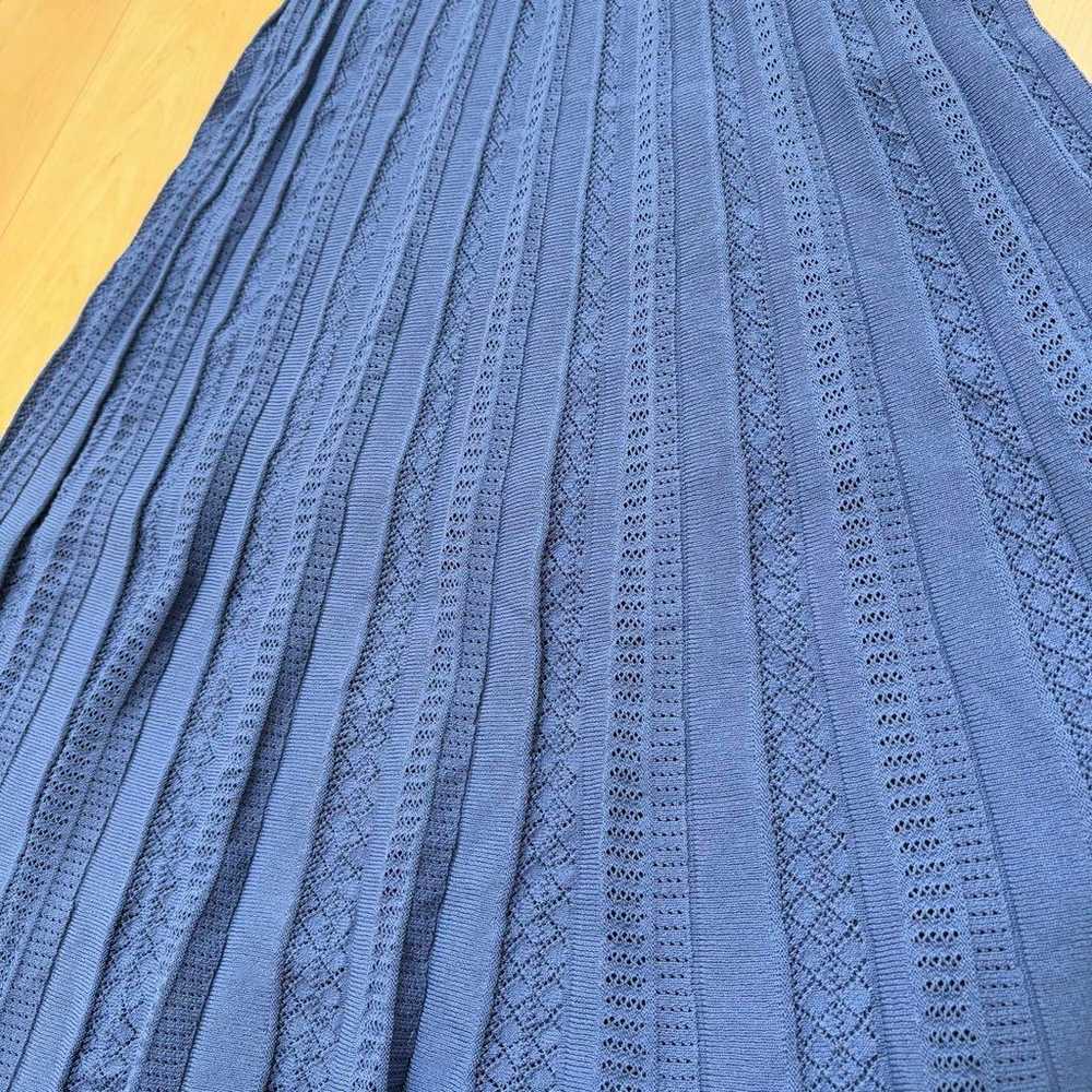 PICCIN Pitchin Crocheted Rib Knit Dress Long Blue… - image 6