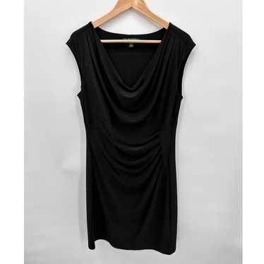 LAUREN RALPH LAUREN Stretch Jersey Black Drape Ne… - image 1