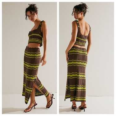 Free People Beach Donni Crochet Sweater Skirt Set