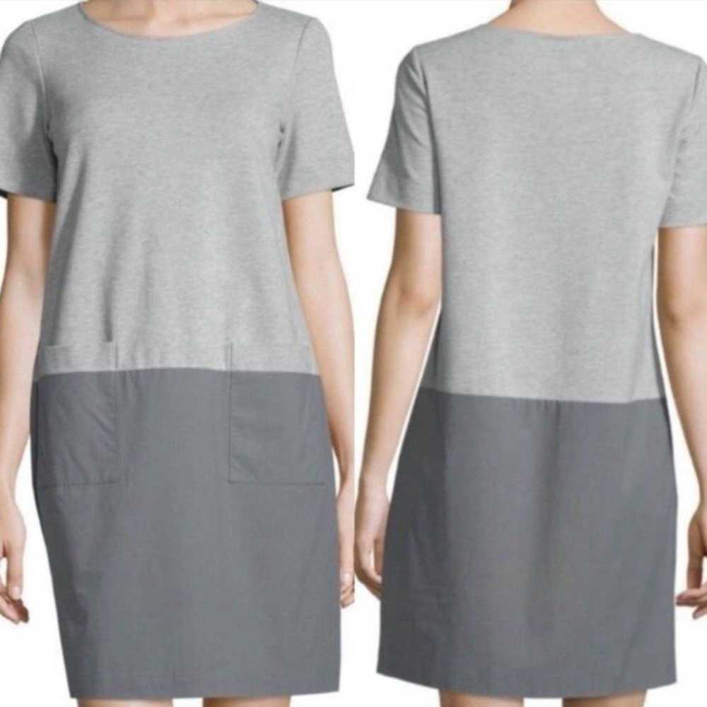 Lafayette 148 New York Color-block Gray Shift Dre… - image 1