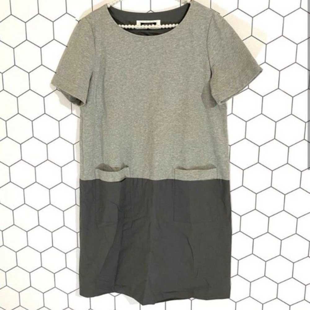 Lafayette 148 New York Color-block Gray Shift Dre… - image 2