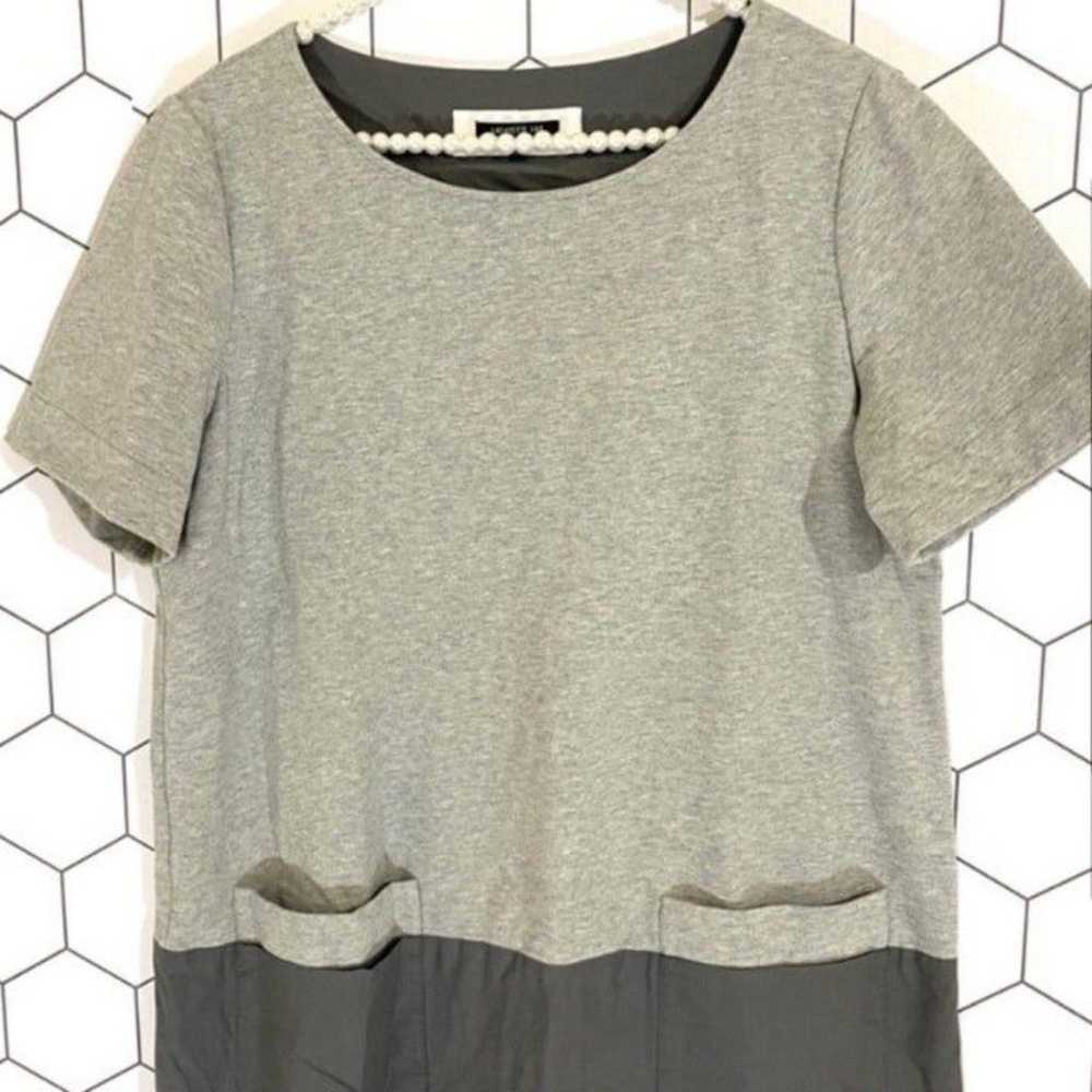 Lafayette 148 New York Color-block Gray Shift Dre… - image 3