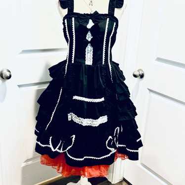 Vintage Lolita Goth Kawaii Tiered Skirt Victorian… - image 1