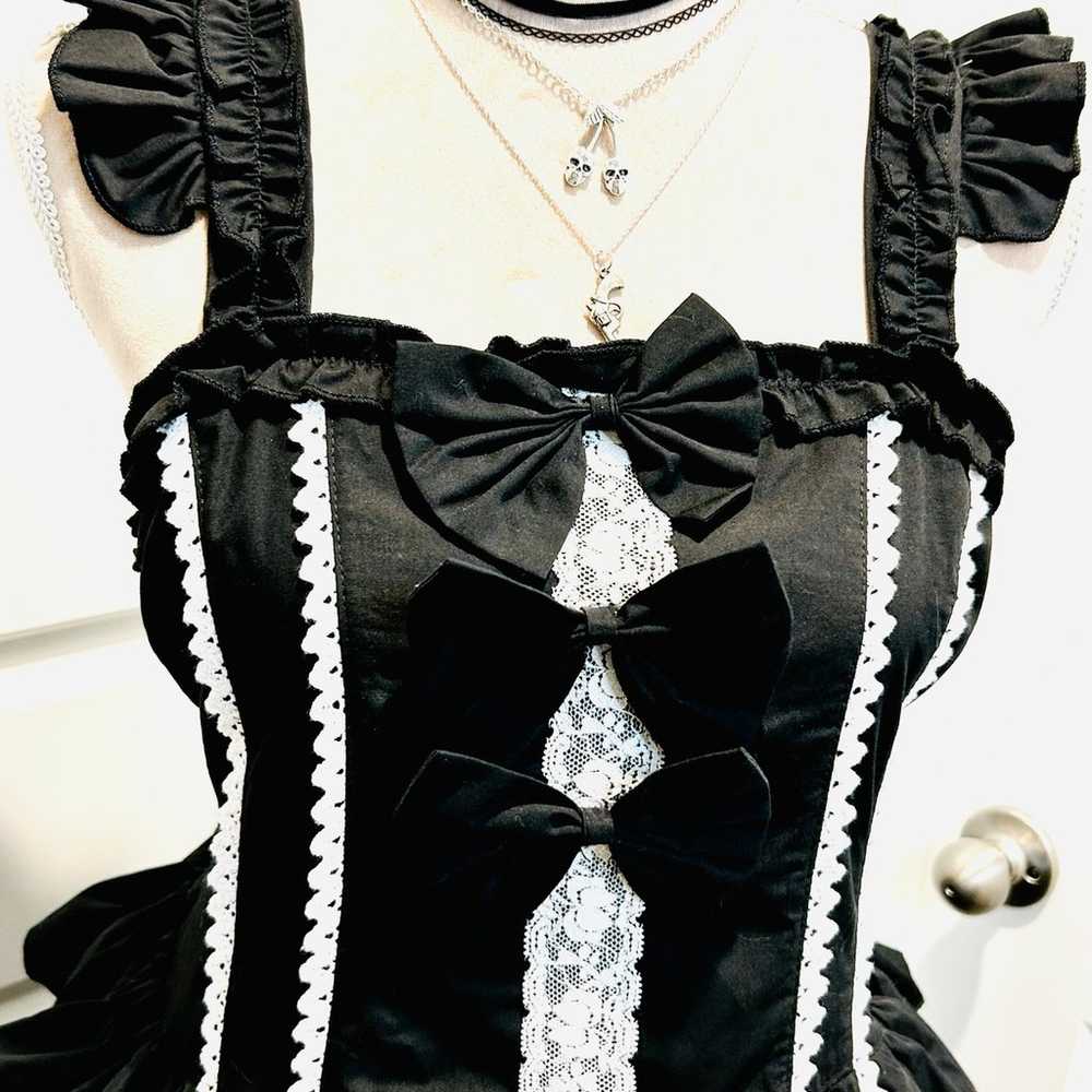 Vintage Lolita Goth Kawaii Tiered Skirt Victorian… - image 2