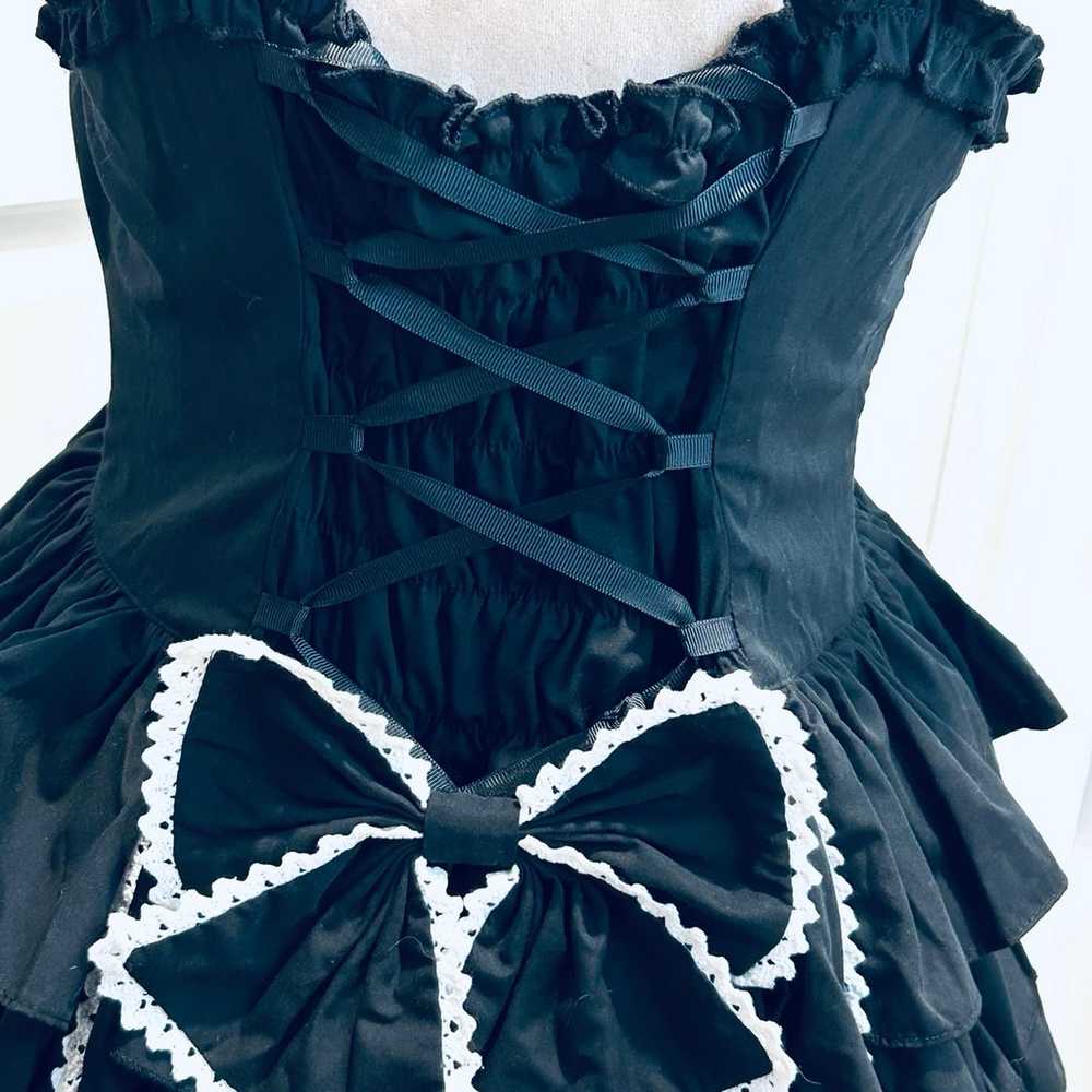 Vintage Lolita Goth Kawaii Tiered Skirt Victorian… - image 4