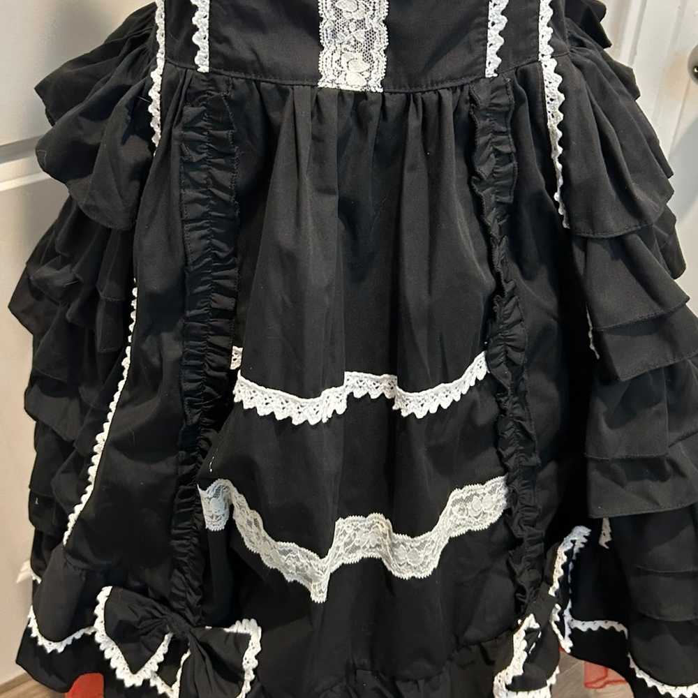 Vintage Lolita Goth Kawaii Tiered Skirt Victorian… - image 5