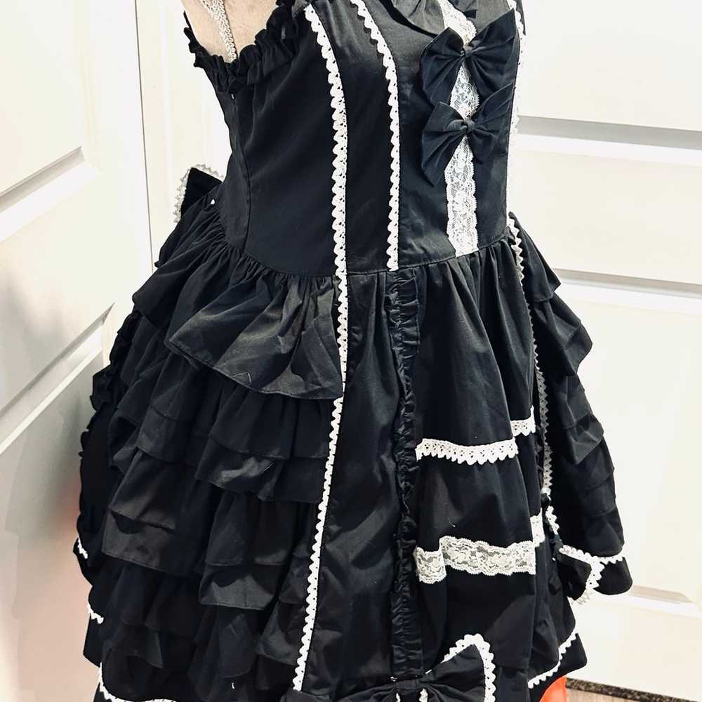 Vintage Lolita Goth Kawaii Tiered Skirt Victorian… - image 6