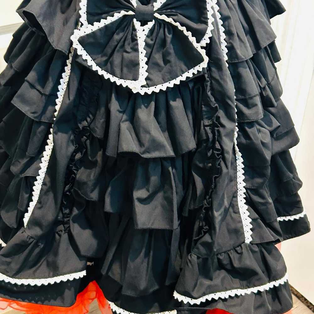 Vintage Lolita Goth Kawaii Tiered Skirt Victorian… - image 7