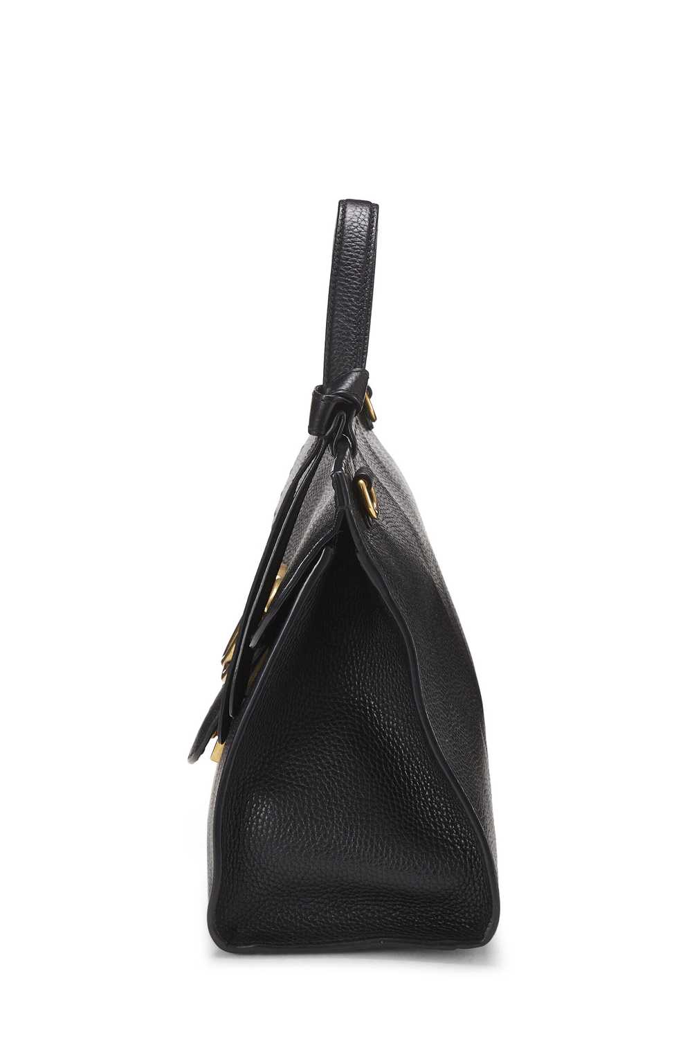 Black Leather GG Marmont Top Handle Flap Bag Smal… - image 3