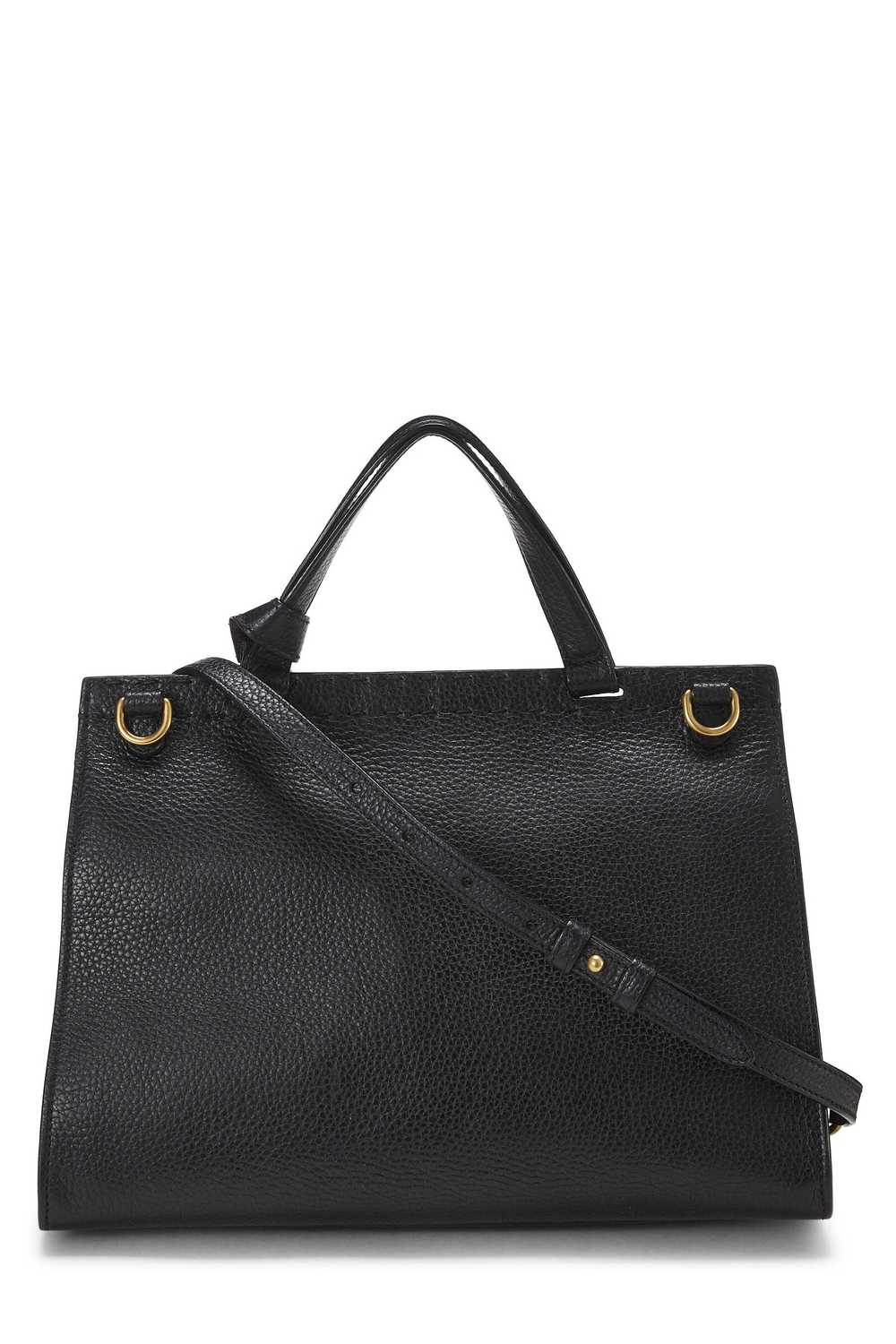 Black Leather GG Marmont Top Handle Flap Bag Smal… - image 4