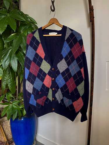 Fisherman Argyle Cardigan—[L] - image 1