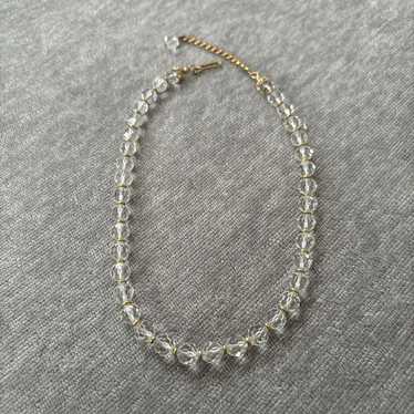 Napier Clear Faceted Glass Gold Tone Hook Vintage… - image 1