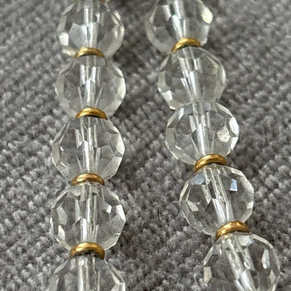 Napier Clear Faceted Glass Gold Tone Hook Vintage… - image 5