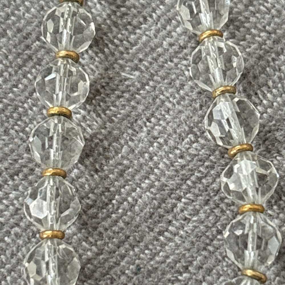 Napier Clear Faceted Glass Gold Tone Hook Vintage… - image 6