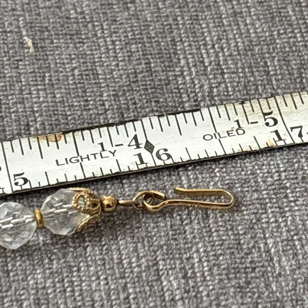 Napier Clear Faceted Glass Gold Tone Hook Vintage… - image 7