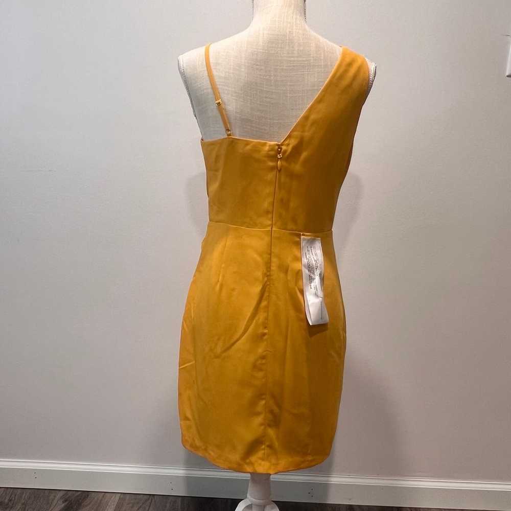 BCBGMAXAZRIA Golden Yellow Mock Wrap Dress Size 6… - image 4