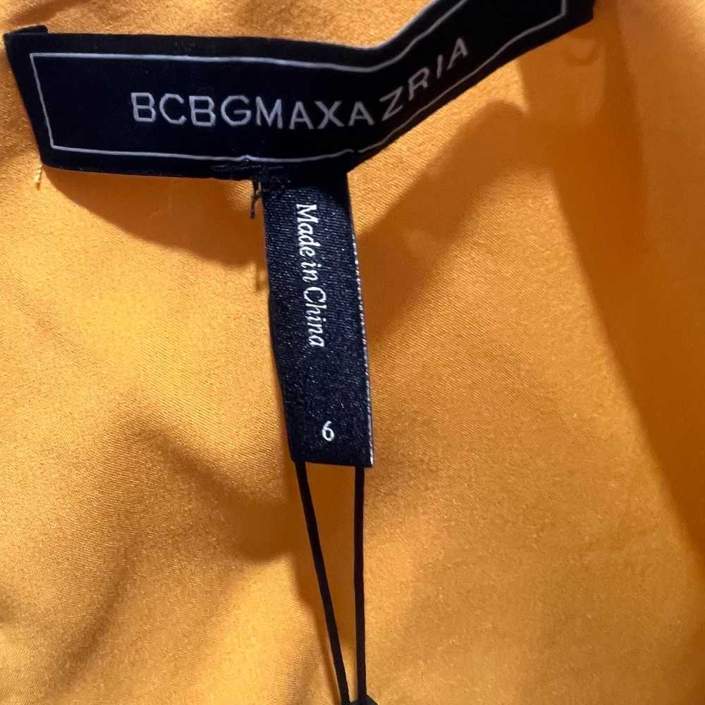 BCBGMAXAZRIA Golden Yellow Mock Wrap Dress Size 6… - image 7