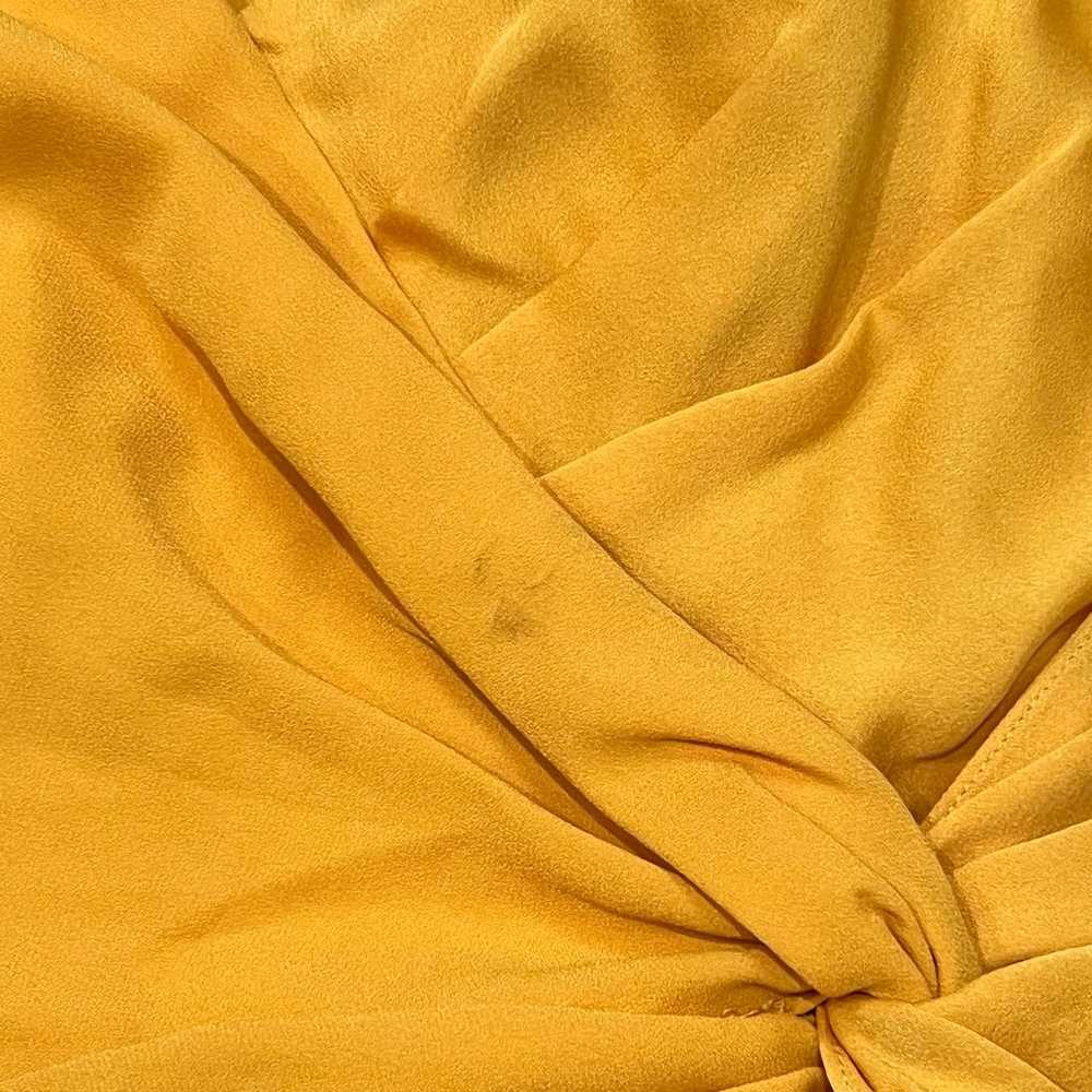 BCBGMAXAZRIA Golden Yellow Mock Wrap Dress Size 6… - image 9