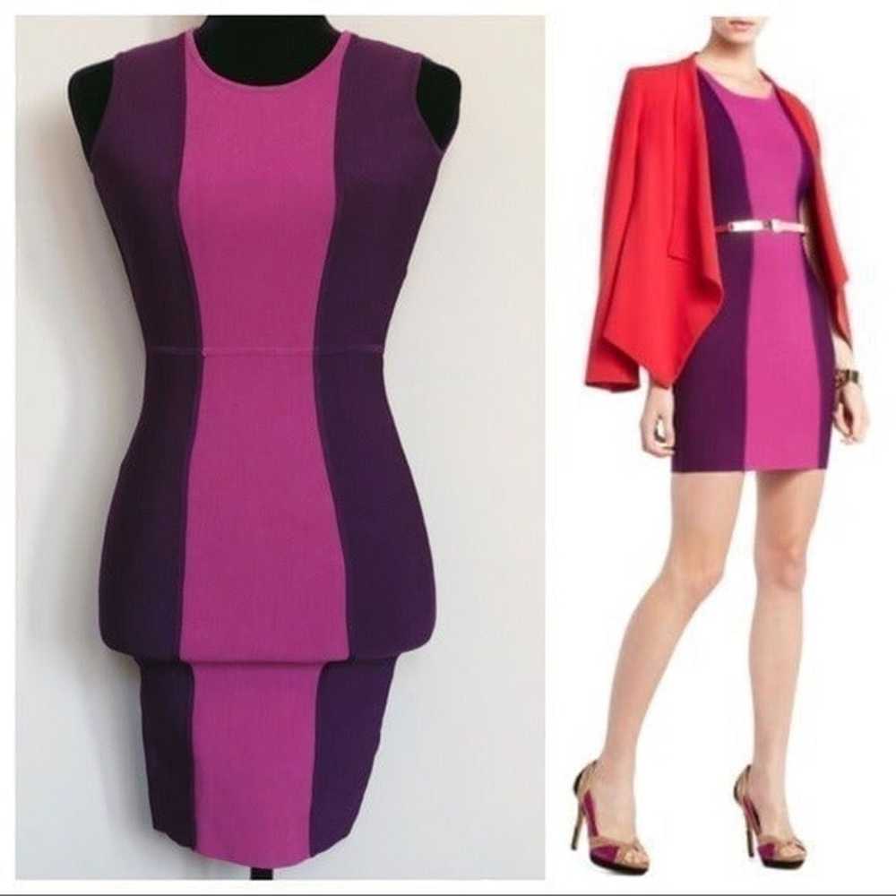 Aliza Color Block Dress in Bordeaux - image 4