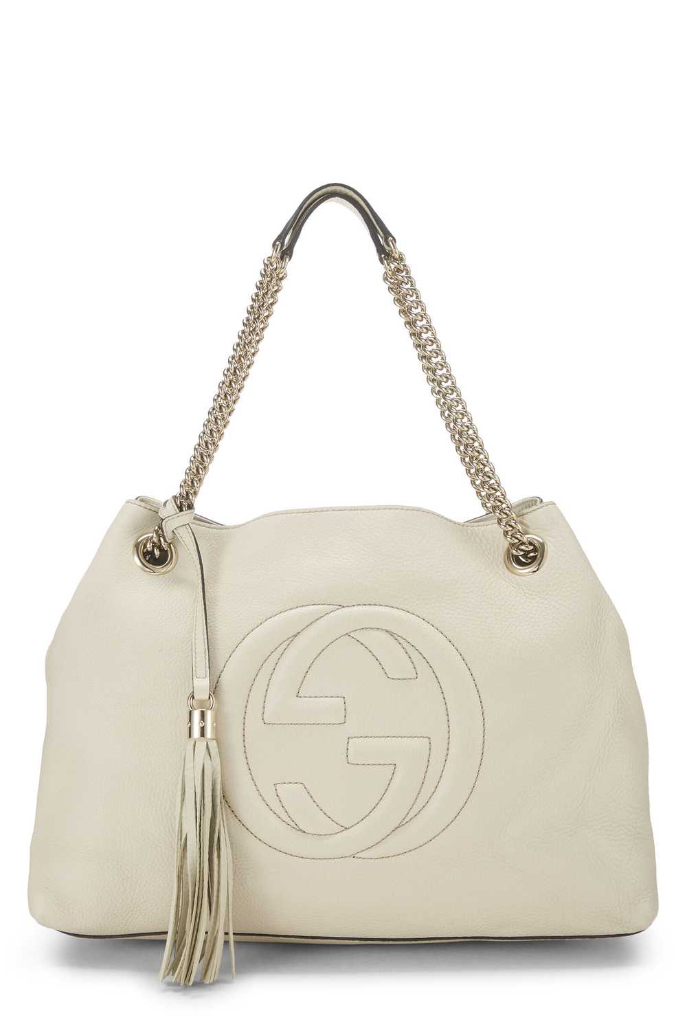 Cream Leather Soho Chain Tote Send in SMS Send in… - image 1