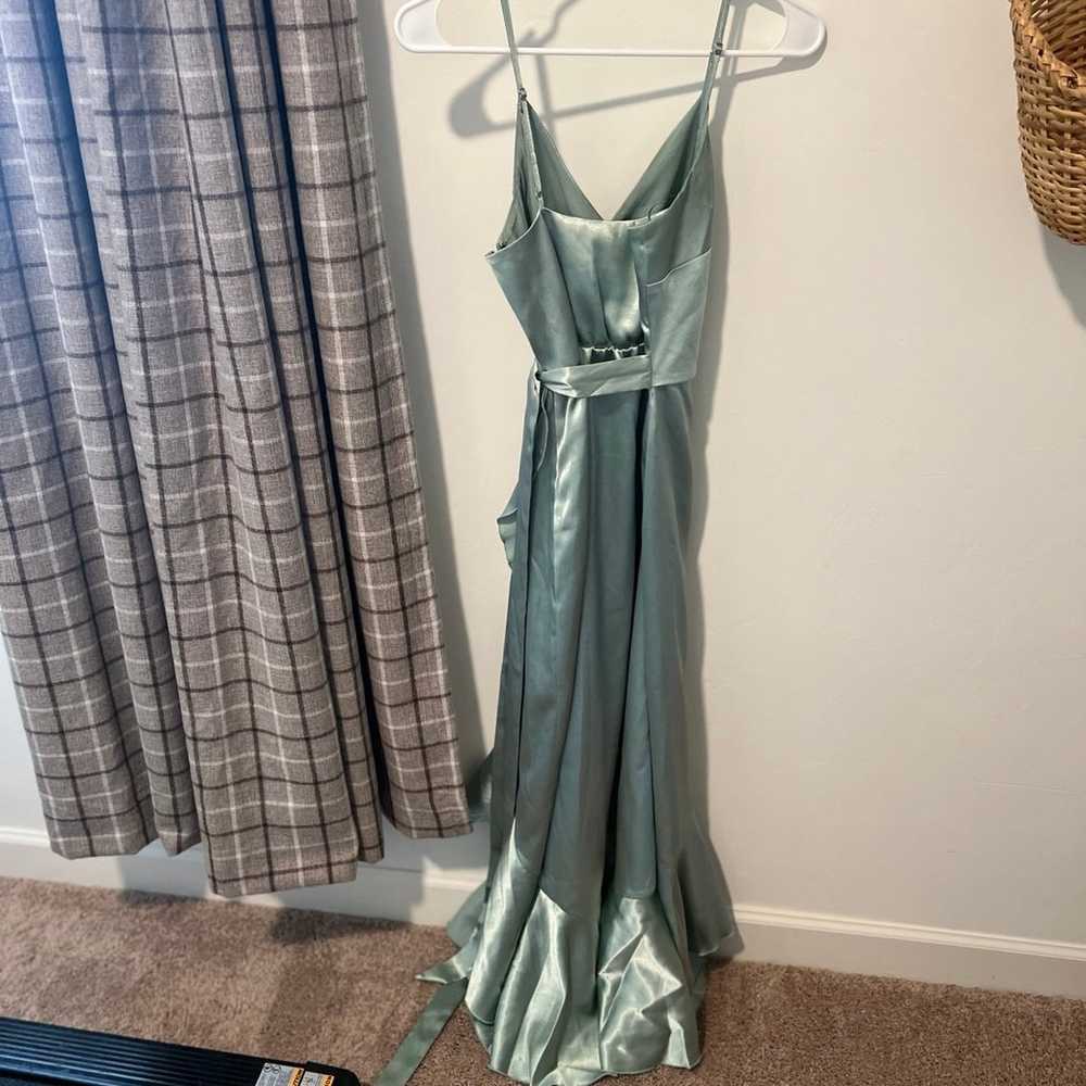 Birdy Grey YC Midi Dress- Shiny Satin Sage size M - image 3